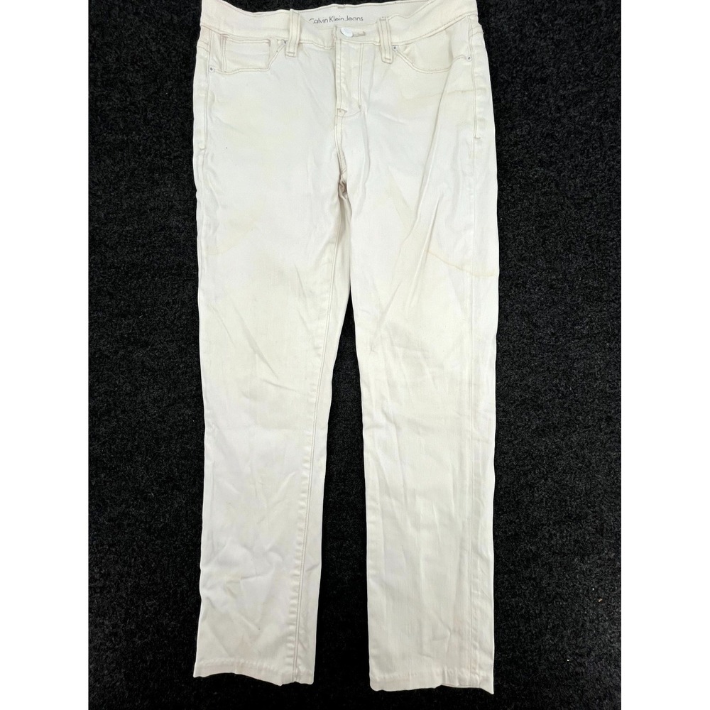 Calvin Klein Jeans Womens 28x32‎ White Denim Stretch Streetwear Ultimate Skinny